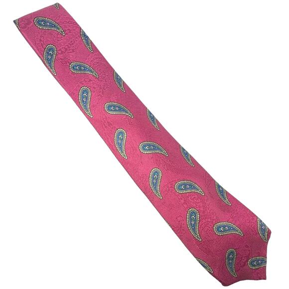 Robert Talbott Best of Class Silk Necktie Pink Paisley Made in USA 59” - Picture 2 of 7